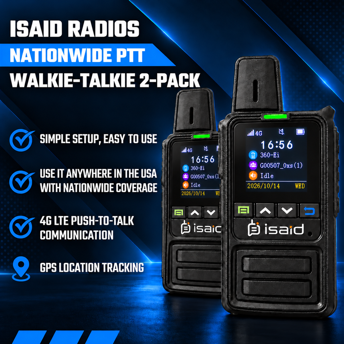 Isaid Radios 360 – Nationwide LTE Push-to-Talk Walkie-Talkie