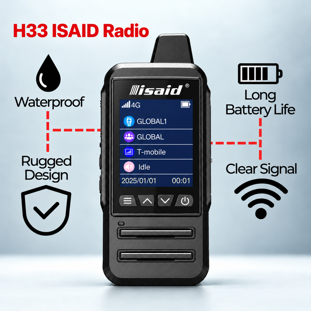 Isaid Radios H33 – Waterproof Rugged LTE + Wi-Fi Walkie-Talkie