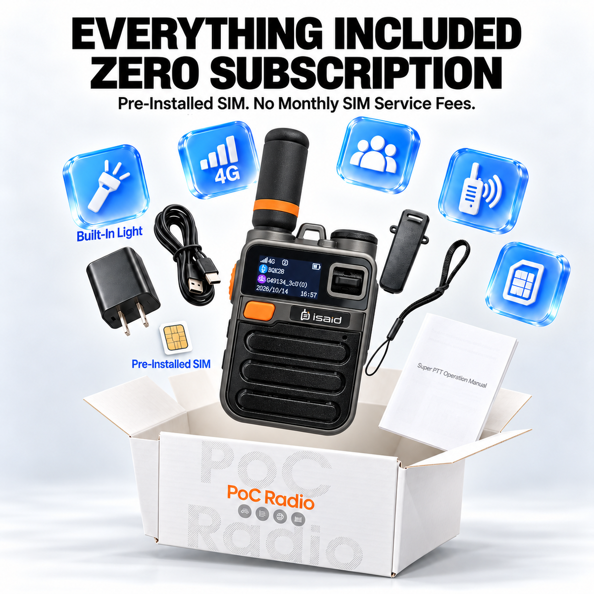 Isaid Radios K28 – Nationwide LTE Push-to-Talk Walkie-Talkie